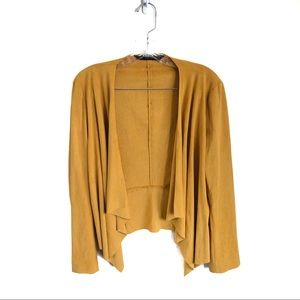 Zara Faux Suede Drape Cardigan Jacket